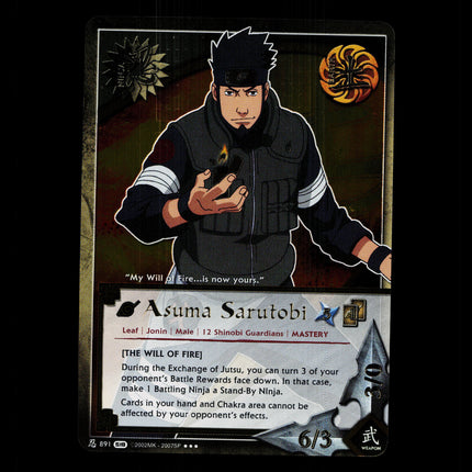 Asuma Sarutobi - 891 - NM - 1st Edition Foil - S18 - Naruto CCG - D4-127