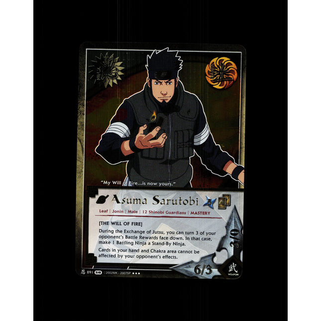 Asuma Sarutobi - 891 - NM - 1st Edition Foil - S18 - Naruto CCG - D4-127