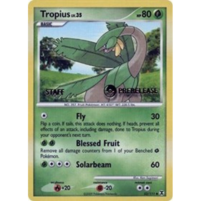 Tropius - 52/111 (Prerelease Promo) [Staff] [Nintendo: Black Star Promos]