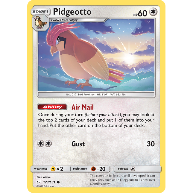 Pidgeotto (123/181) [Sun & Moon: Team Up]