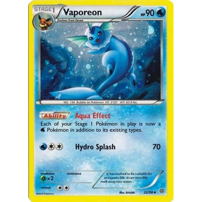 Vaporeon (22/98) (Cosmos Holo) [XY: Ancient Origins]