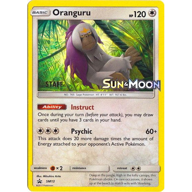 Oranguru (SM13) (Staff Prerelease Promo) [Sun & Moon: Black Star Promos]
