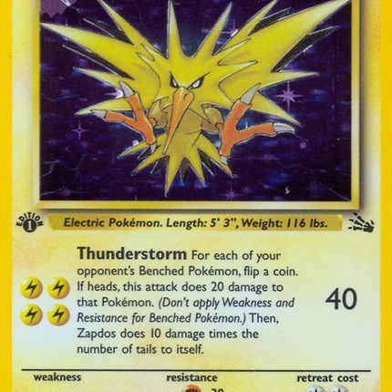 Zapdos (15/62) [Fossil 1st Edition]
