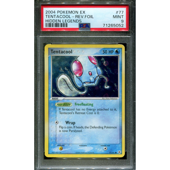 Tentacool - 77/101 - PSA 9 - Reverse Holo - Hidden Legends - Pokemon - 65052