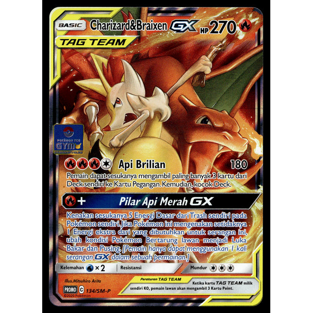 Charizard & Braixen GX - 134/SM-P - PSA NM - Indonesian - Promo - Pokemon - A1-87