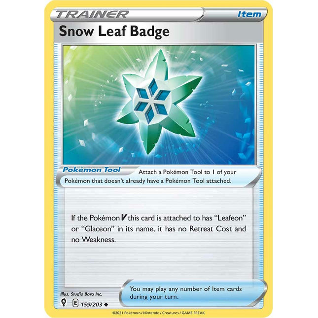 Snow Leaf Badge (159/203) [Sword & Shield: Evolving Skies]