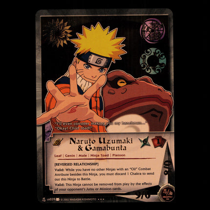 Naruto Uzumaki & Gamabunta - us039 - NM - 1st Edition - Foil - Naruto CCG - D4-206