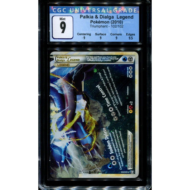 Palkia & Dialga Legend Bottom - 102/102 - CGC 9 - Ultra Rare - Triumphant - Pokemon - 68410