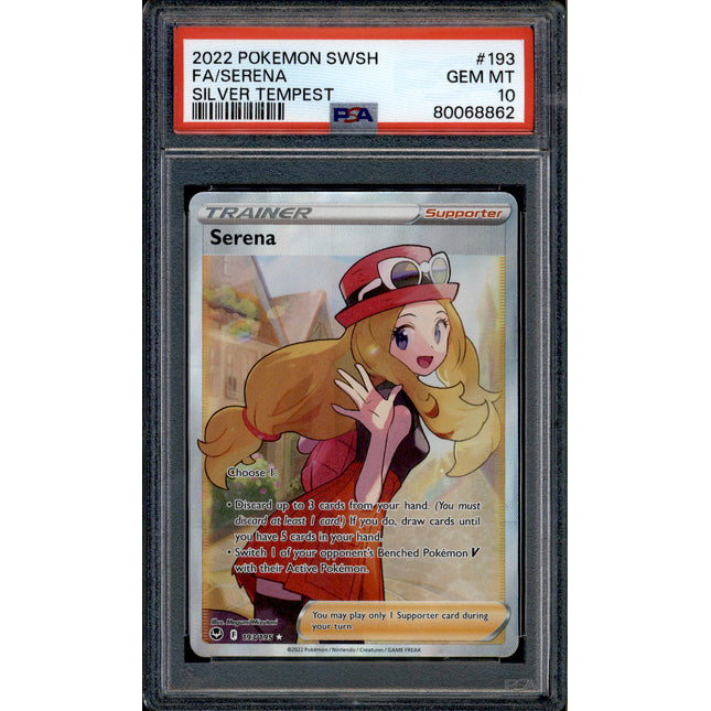 Serena - 193/195 - PSA 10 - Full Art - Silver Tempest - Pokemon - 68862