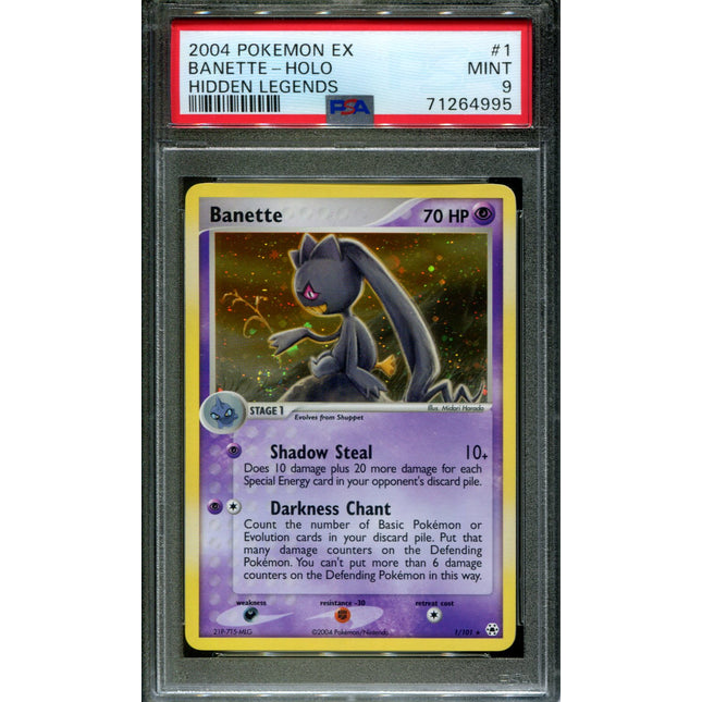 Banette - 1/101 - PSA 9 - Holo - Hidden Legends - Pokemon - 64995