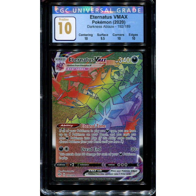 Eternatus Vmax - 192/189 - CGC 10 Pristine - Darkness Ablaze - 68066