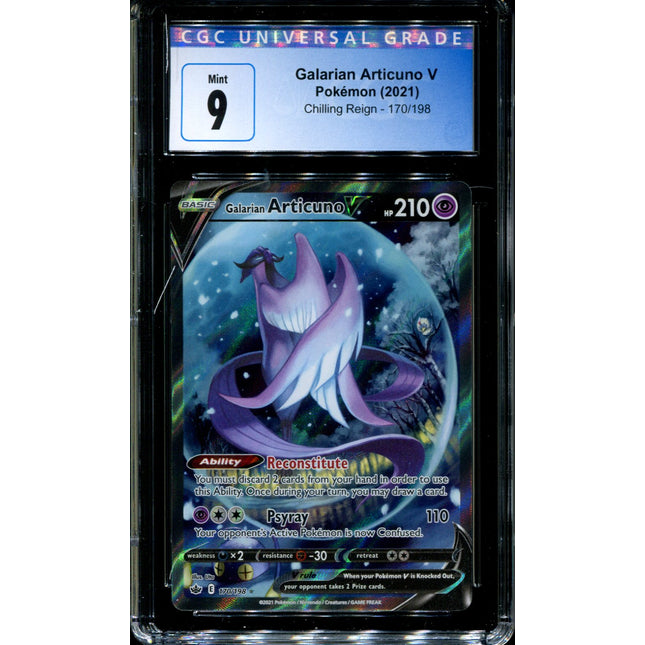 Galarian Articuno V - 170/198 - CGC 9 - Chilling Reign - Alternate Art - Pokemon - 91112