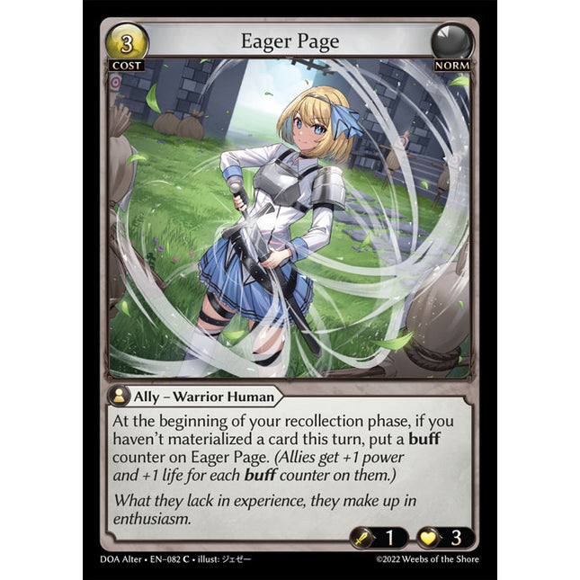 Eager Page - DOA Alter EN-082 - Common - Near Mint - Foil - Grand Archive TCG