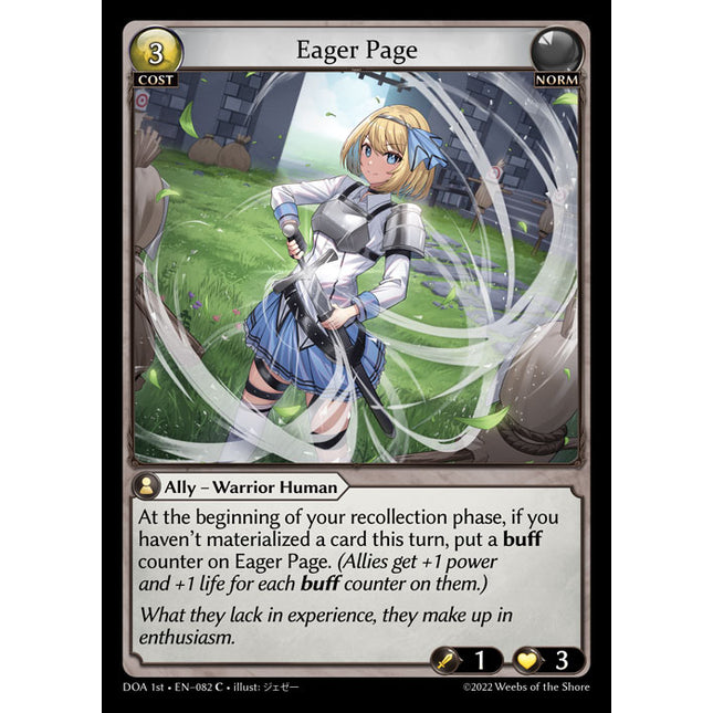 Eager Page - DOA 1st EN-082 - Common - Near Mint - Foil - Grand Archive TCG