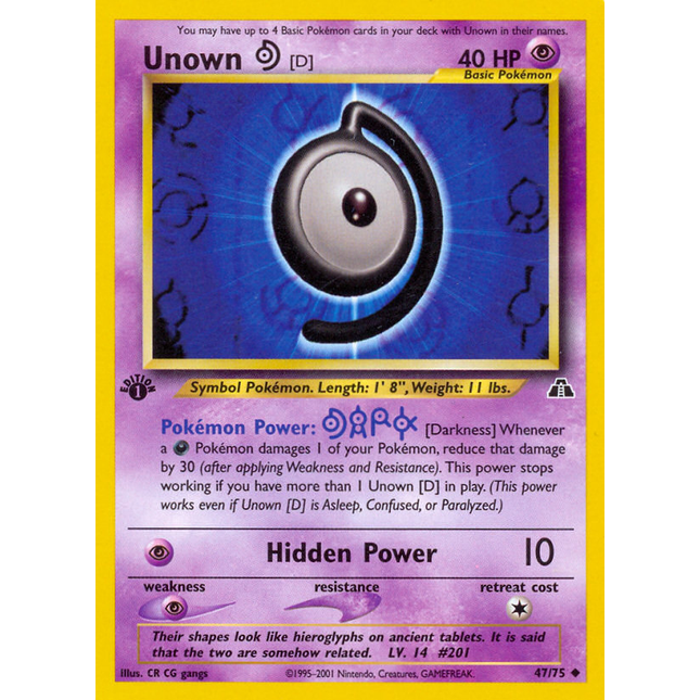 Unown [D] (47/75) [Neo Discovery 1st Edition]