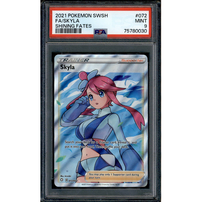 Skyla - 072/072 - PSA 9 - Full Art - Shining Fates - Pokemon - 80030