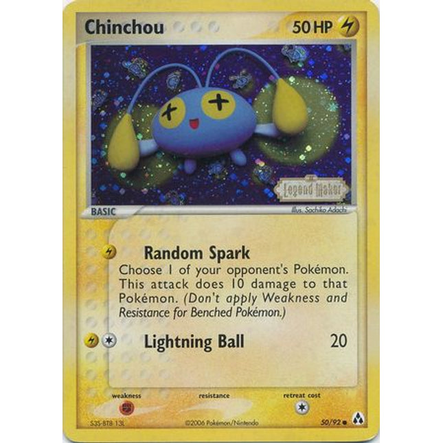 Chinchou (50/92) (Stamped) [EX: Legend Maker]
