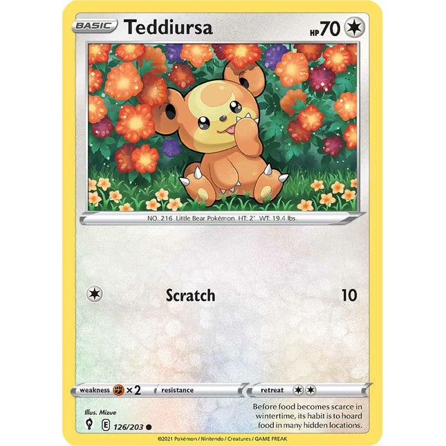 Teddiursa (126/203) [Sword & Shield: Evolving Skies]