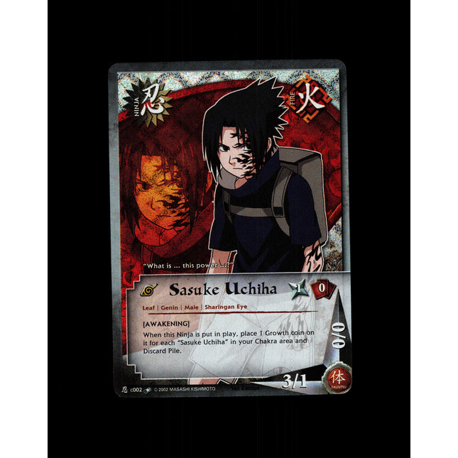 Sasuke Uchiha - c002 - NM - 1st Edition - Diamond Foil - Naruto CCG - D4-276