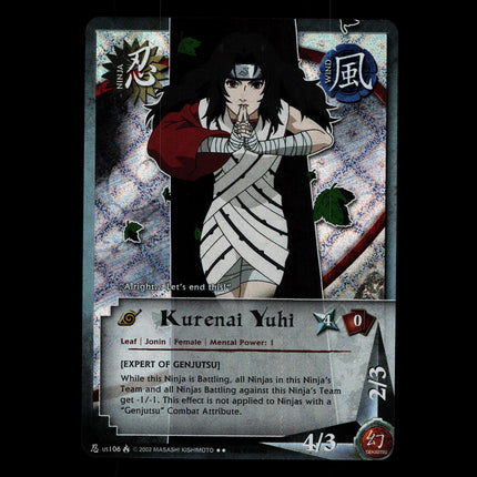 Kurenai Yuhi - us106 - NM - 1st Edition - Diamond Foil - Naruto CCG - D3-31