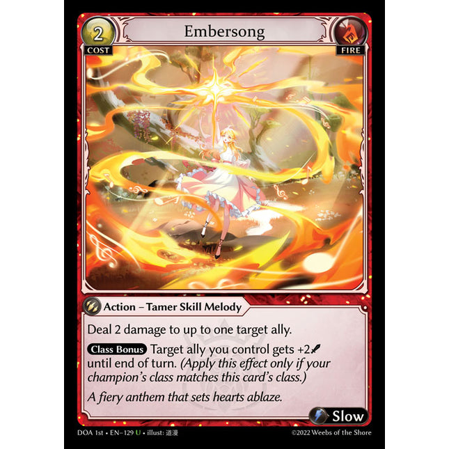 Embersong - DOA 1st EN-129 - Uncommon - Near Mint - Foil - Grand Archive TCG
