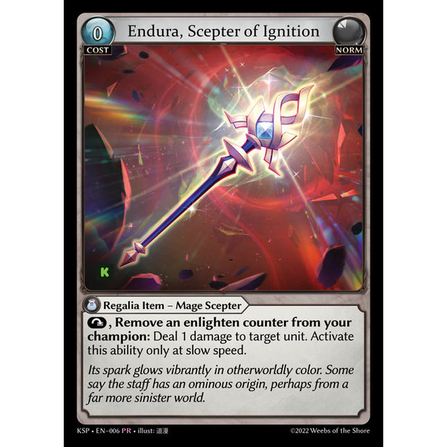 Endura, Scepter of Ignition - KSP-006 - Promotional Rare - Near Mint - Foil - Grand Archive TCG