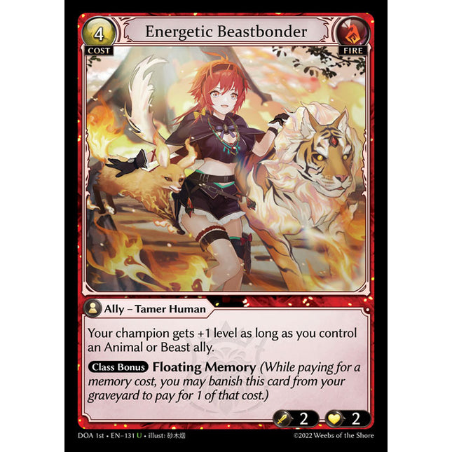 Energetic Beastbonder - DOA 1st EN-131 - Uncommon - Near Mint - Foil - Grand Archive TCG