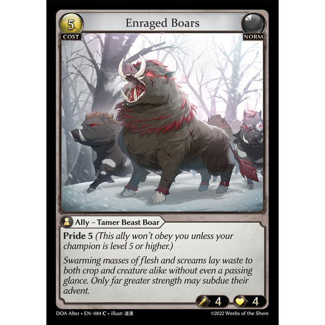 Enraged Boars - DOA Alter EN-084 - x4 - Common - Near Mint - Non-Foil - Grand Archive TCG