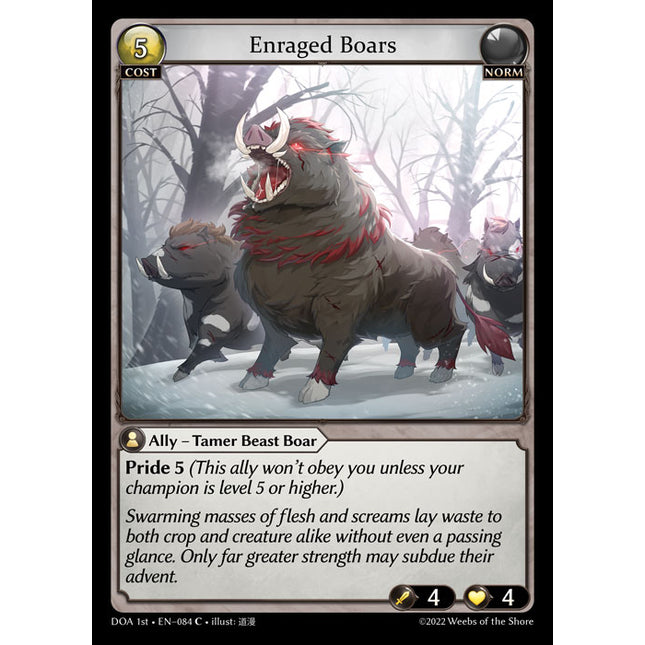 Enraged Boars - DOA 1st EN-084 - Common - Near Mint - Foil - Grand Archive TCG