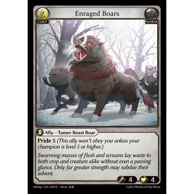 Enraged Boars - DOAp-039 - Common - Near Mint - Non-Foil - Grand Archive TCG