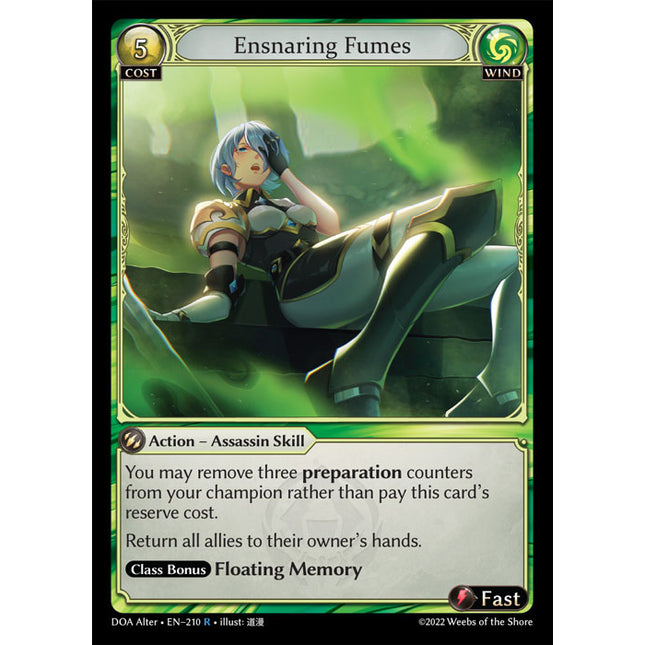 Ensnaring Fumes - DOA Alter EN-210 - x1 - Rare - Near Mint - Non-Foil - Grand Archive TCG