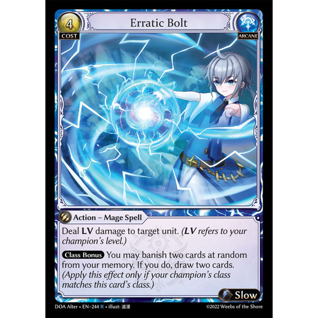 Erratic Bolt - DOA Alter EN-244 - Rare - Near Mint - Foil - Grand Archive TCG