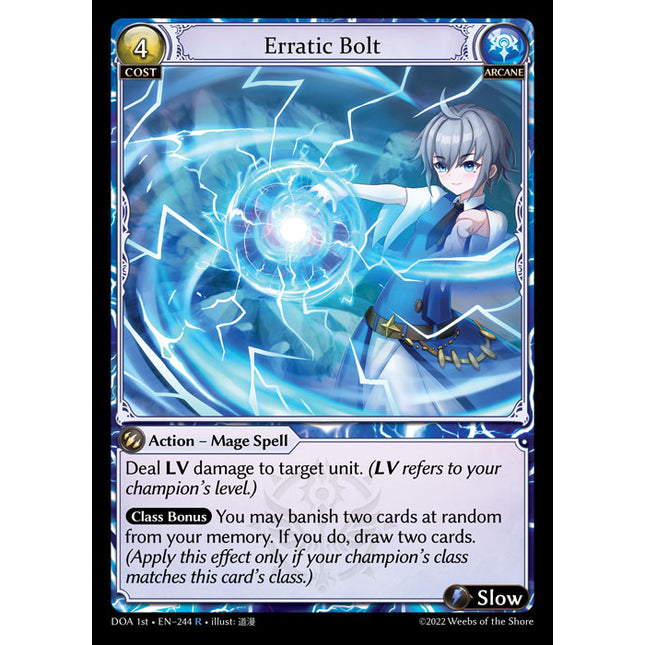 Erratic Bolt - DOA 1st EN-244 - Rare - Near Mint - Foil - Grand Archive TCG