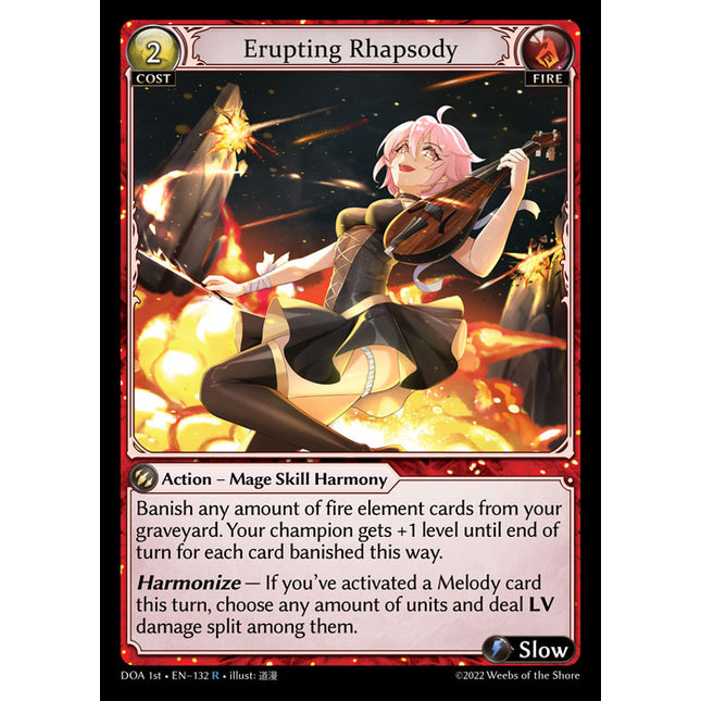 Erupting Rhapsody - DOA 1st EN-132 - Rare - Near Mint - Foil - Grand Archive TCG