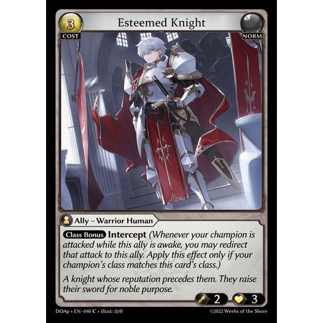 Esteemed Knight - DOAp-040 - Common - Near Mint - Non-Foil - Grand Archive TCG