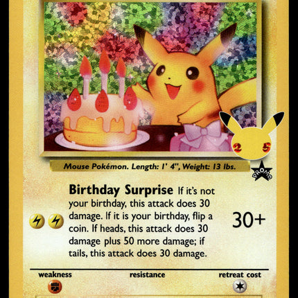 Birthday Pikachu - 24 - NM - Promo - Celebrations - Pokemon - A7-88