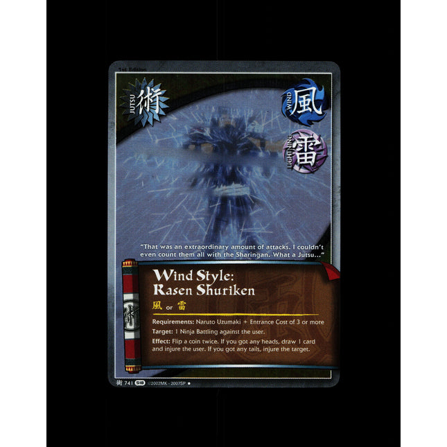 Wind Style: Rasen Shuriken - 741 - NM - 1st Edition Foil - S18 - Naruto CCG - D3-118