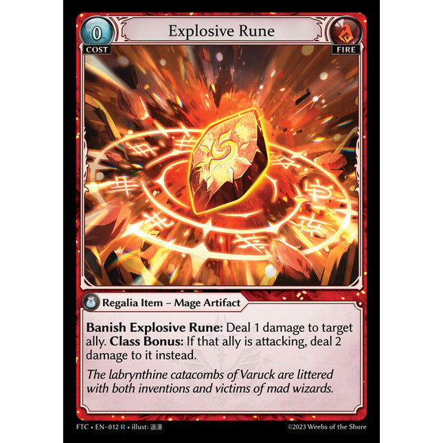 Explosive Rune - FTC EN-012 - x1 - R - NM - Foil - Grand Archive TCG