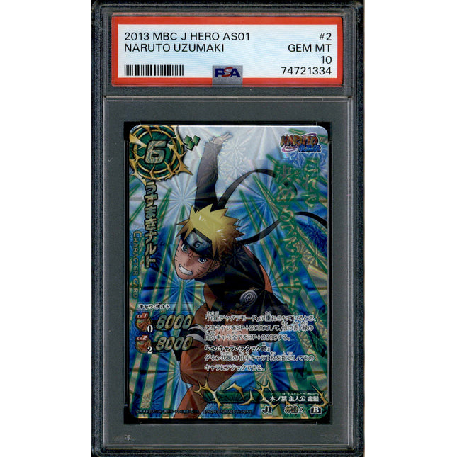 Naruto Uzumaki - 2 - PSA 10 - Omega Rare - Miracle Battle Carddass - Naruto - 21334