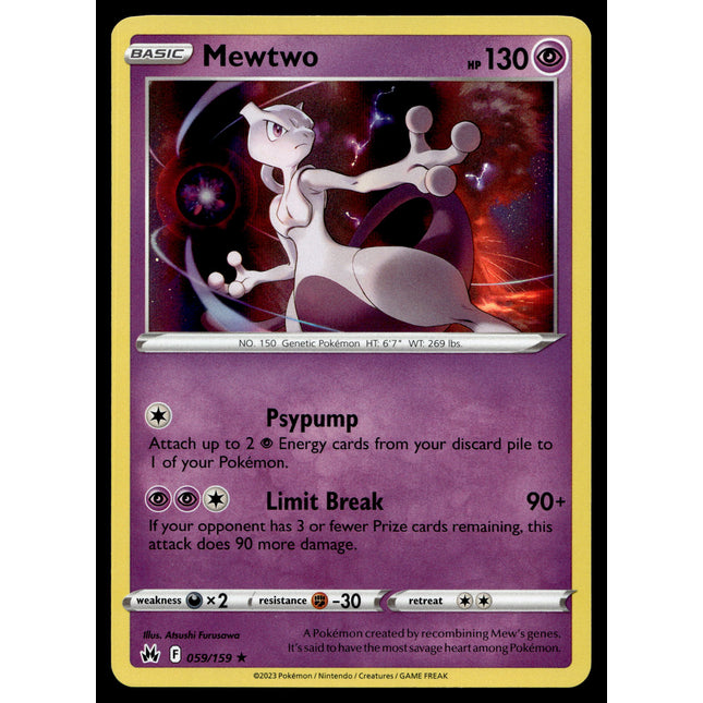 Mewtwo - 059/159 - NM - Holo - Crown Zenith - Pokemon - A9-27