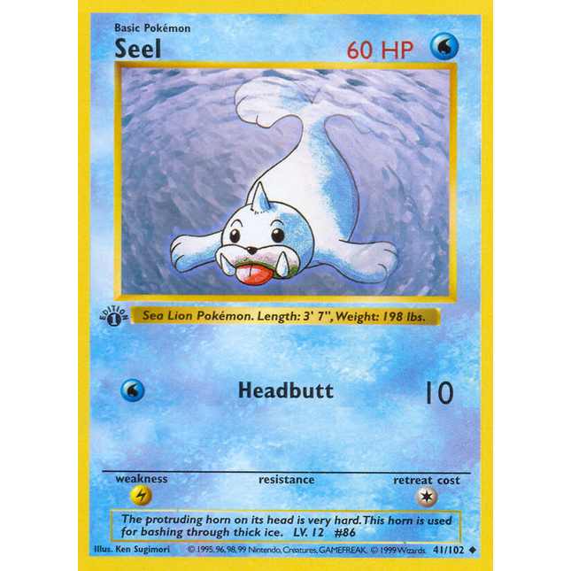 Seel (41/102) (Shadowless) [Base Set 1st Edition]