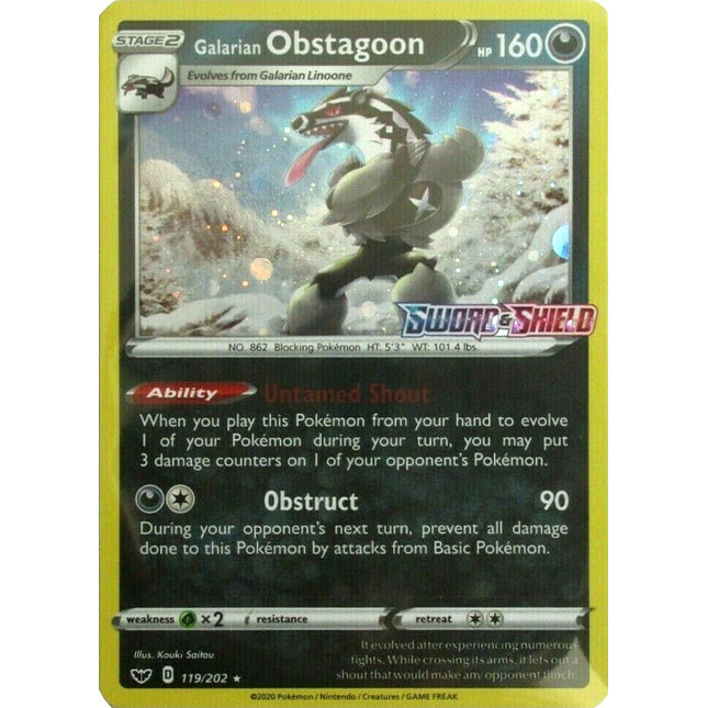 Galarian Obstagoon (119/202) (Cosmos Holo) [Sword & Shield: Base Set]
