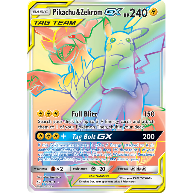Pikachu & Zekrom GX (184/181) [Sun & Moon: Team Up]