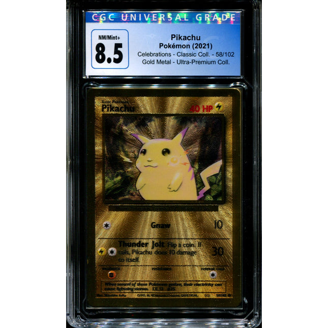 Pikachu - 58/102 - CGC 8.5 - Metal Card - Celebrations - Pokemon - 59075