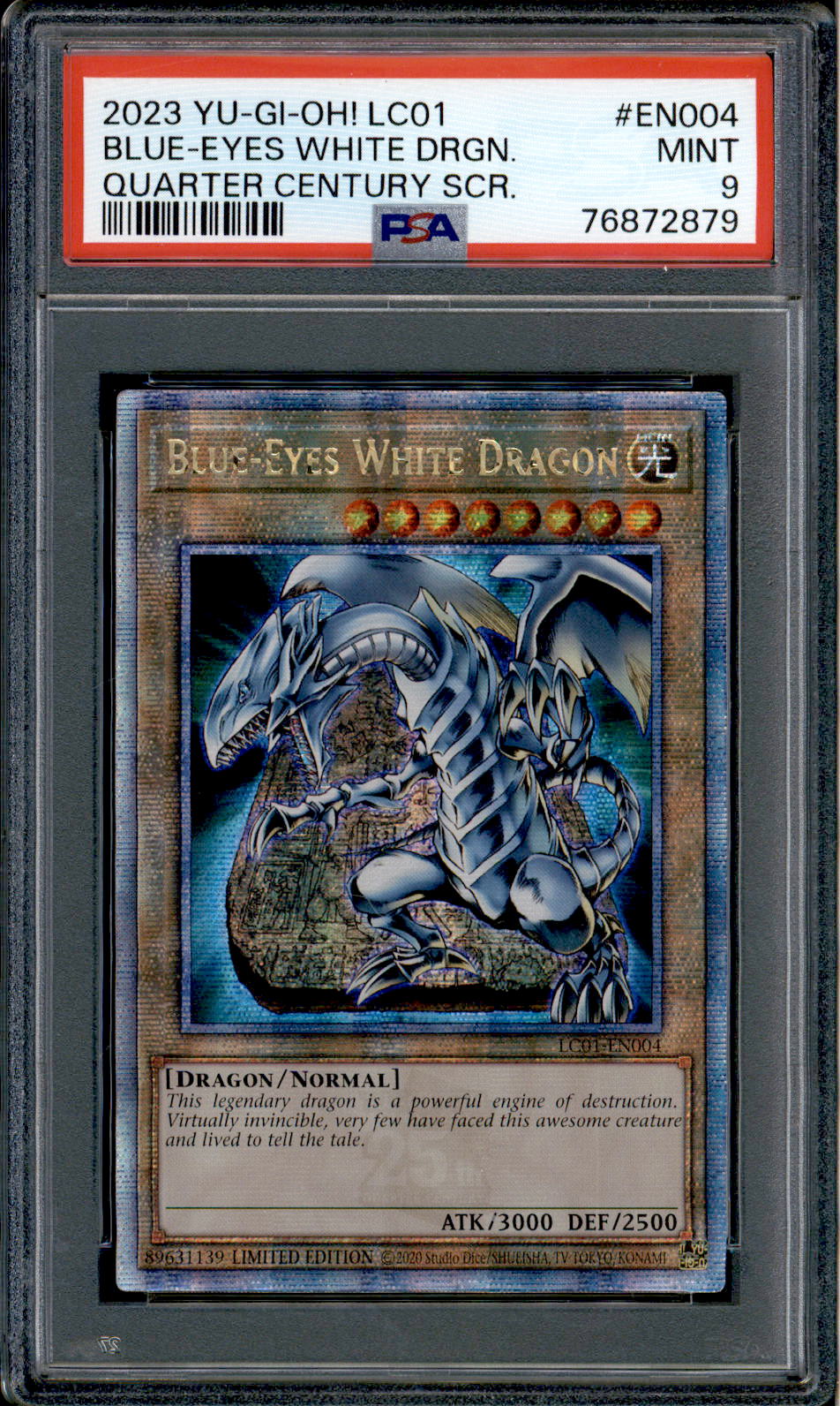 Blue-Eyes White Dragon - LC01-EN004 - PSA 9 - Secret - 25th Anniversar Squeaks Game World Blue-Eyes White Dragon - LC01-EN004 - PSA 9 - Secret - 25th Anniversar Squeaks Game World