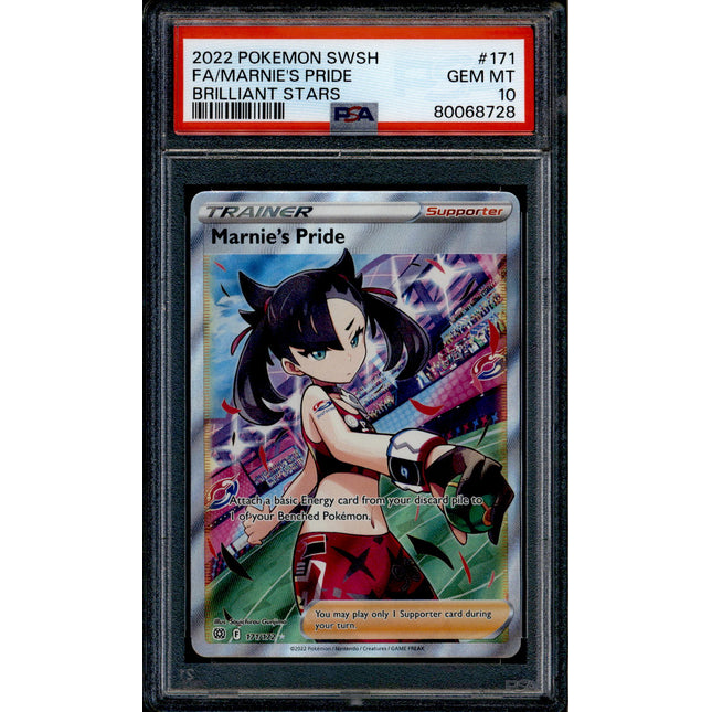 Marnie's Pride - 171/172 - PSA 10 - Full Art - Brilliant Stars - Pokemon - 68728