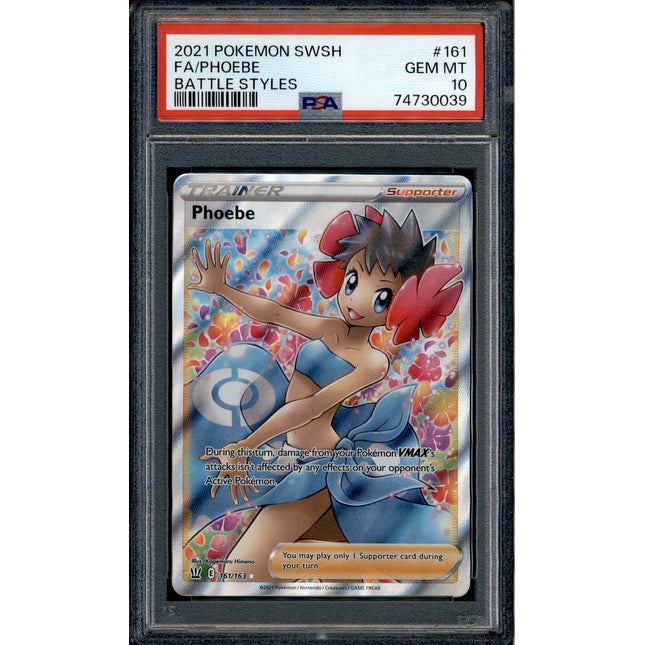 Phoebe - 161/163 - PSA 10 - Full Art - Battle Styles - Pokemon - 30039