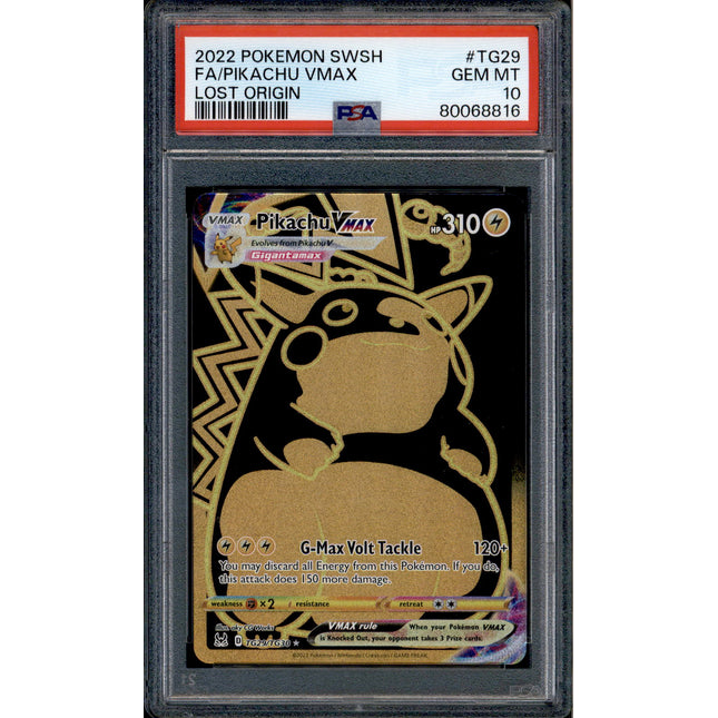 Pikachu Vmax - TG29/TG30 - PSA 10 - Secret Rare - Lost Origin - Pokemon - 68816