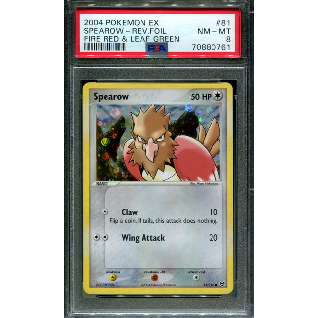 Spearow - 81/112 - PSA 8 - Reverse Holo - FRLG - Pokemon - 80761