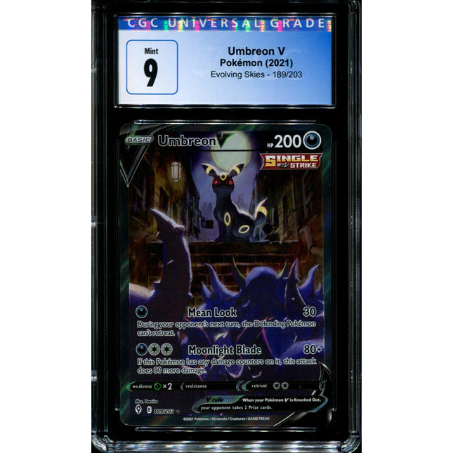 Umbreon V - 189/203 - CGC 9 - Alternate Art - Evolving Skies - Pokemon - 59083